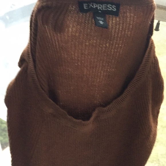 Dark Mustard Yellow tight fit Express sweater. - Picture 4 of 5